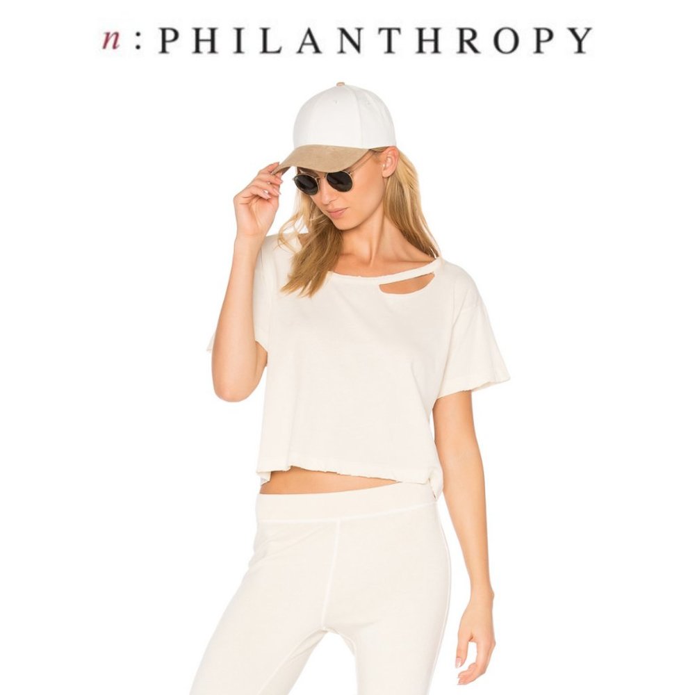 n:Philanthropy Codie Distressed Cropped Tee